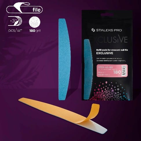 Recharges Limes avec mousse pour Base Demi-Lune Exclusive 40 - Grain 180 (30 pcs)