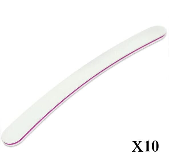 10x Limes à ongles Courbées Blanche 100/180