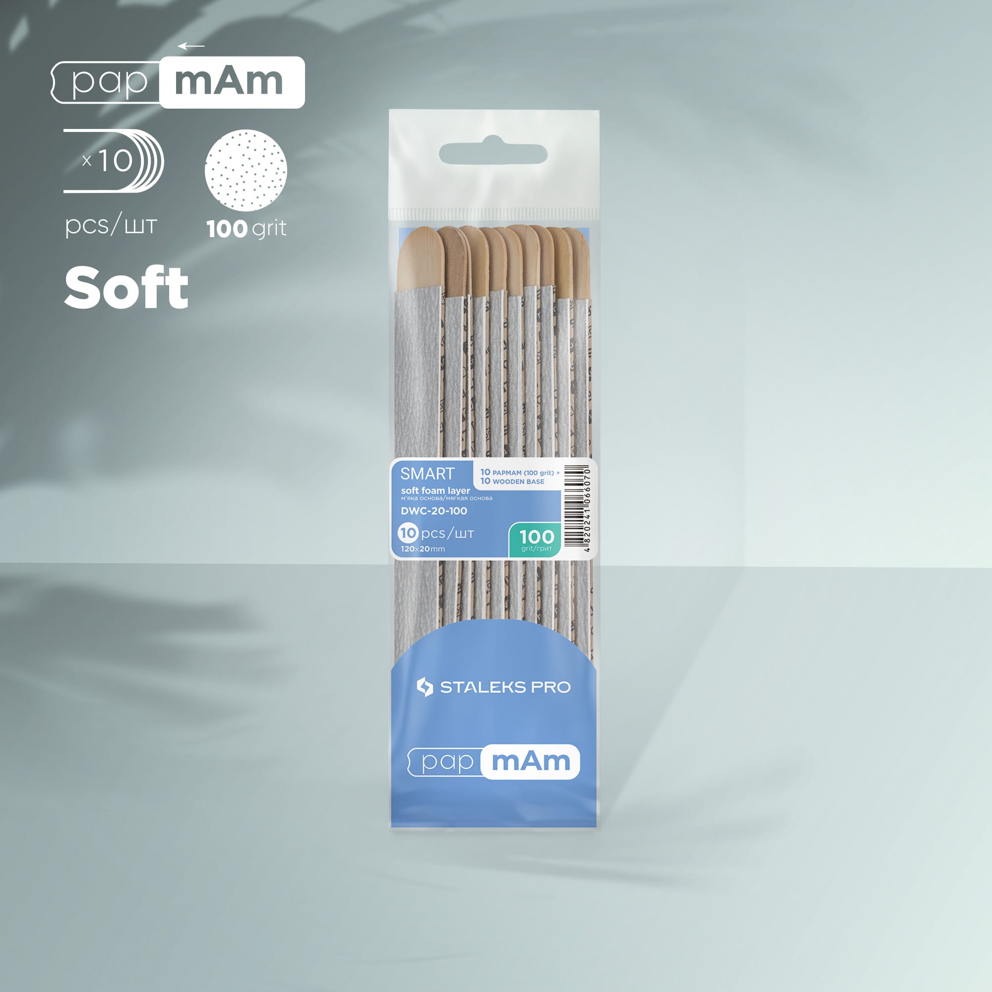 Set de limes papmAm + Base en bois Droite (10 pc)- DWC-20-100