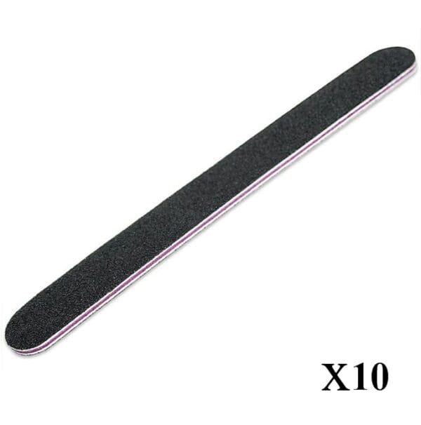 10x Limes à ongles Droites Noire 80/80