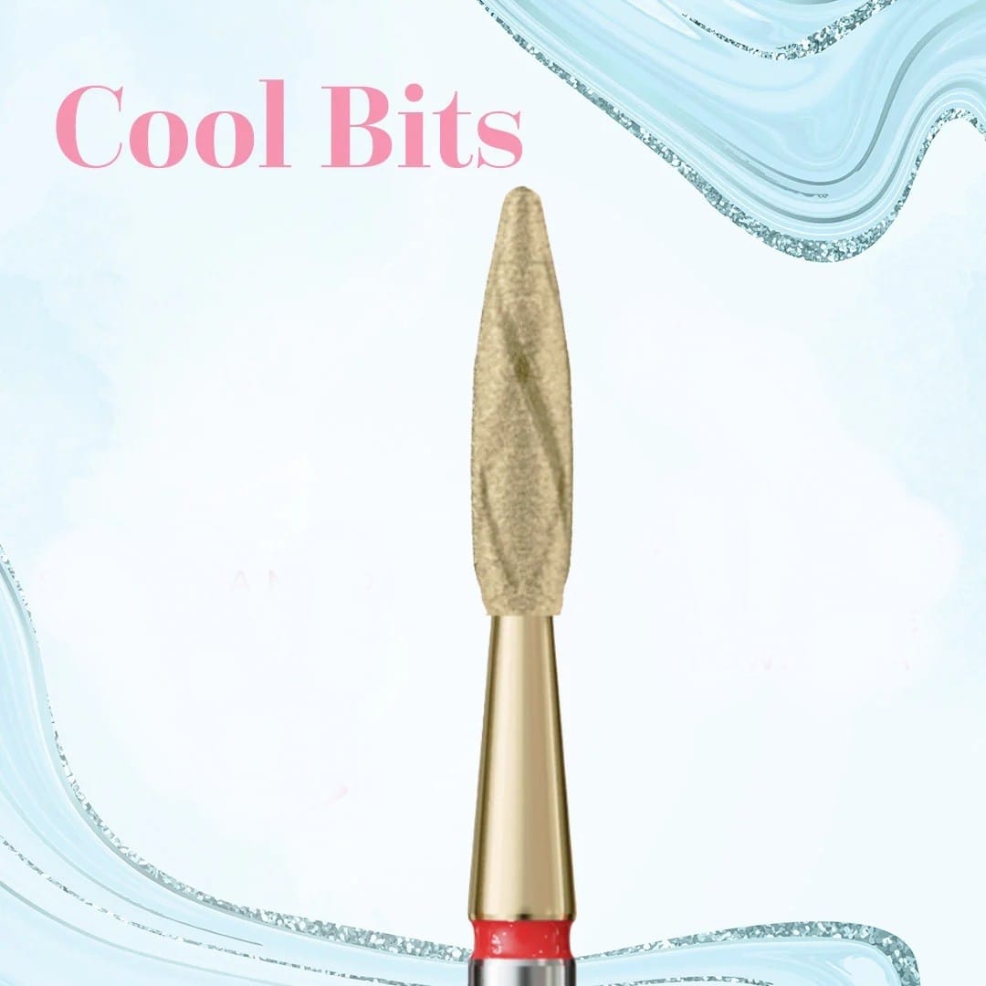 Fraise Diamant COOL BITS Grain Rouge forme Flamme 023 – IQ Nails