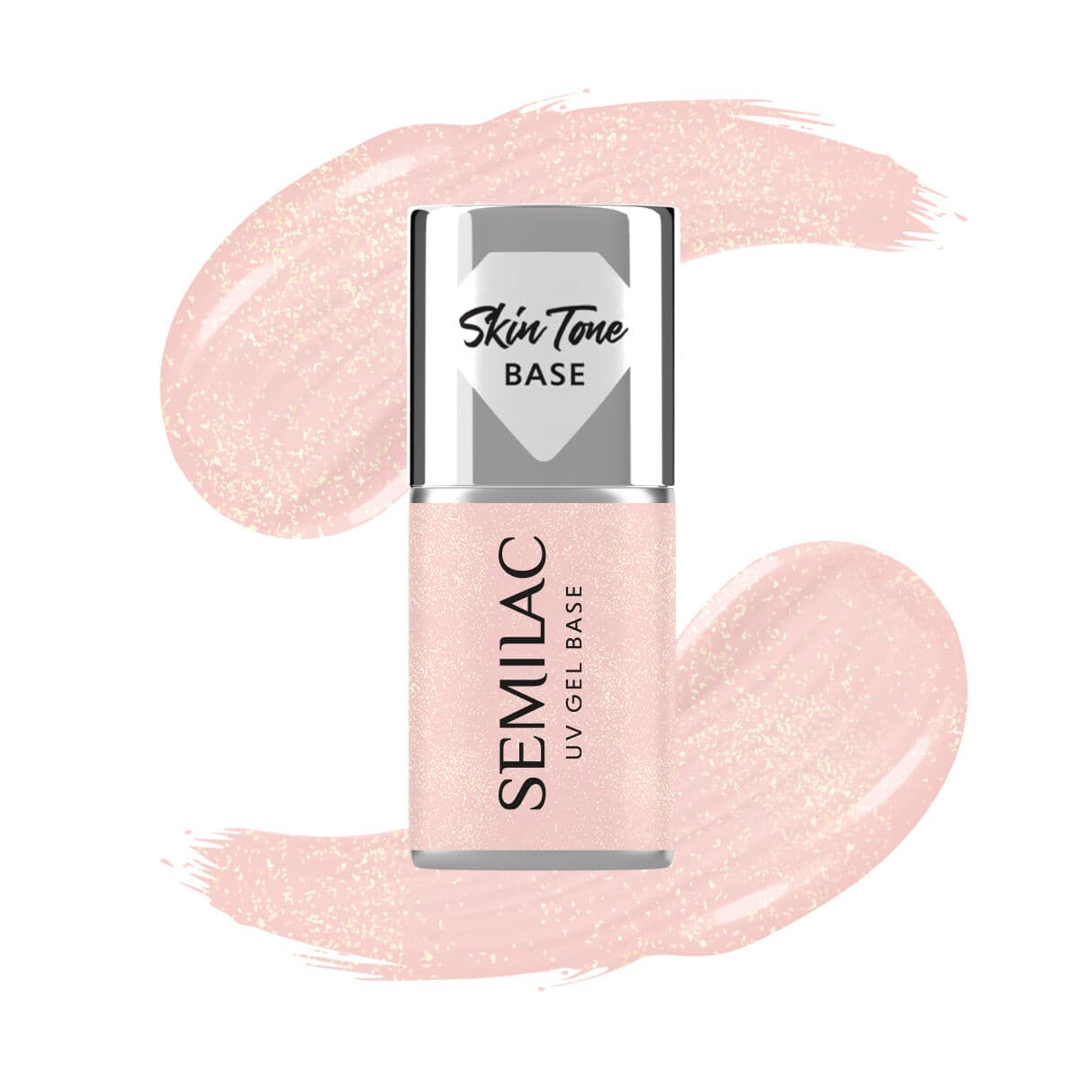Base semi-permanente Semilac Glitter Peach Skin Tone Cover