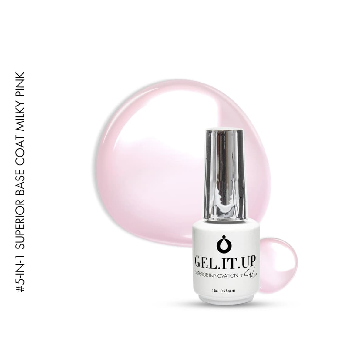 Gel It Up - 5-en-1 Superior Base Coat - Rubber Base Milky Pink - 15 ml