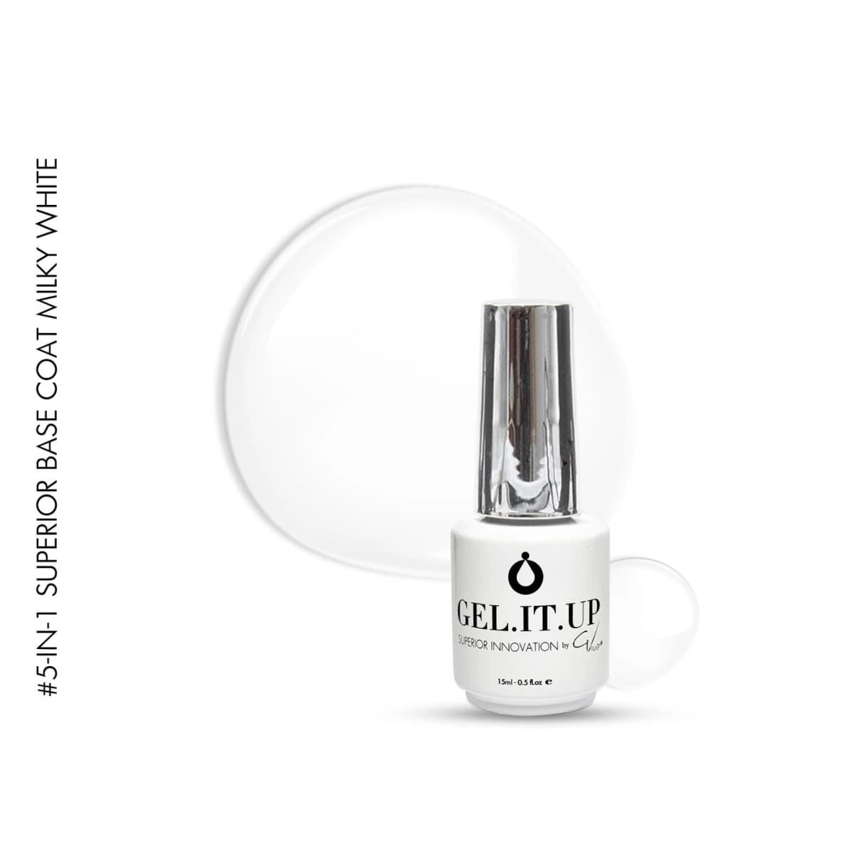 Gel It Up - 5-en-1 Superior Base Coat - Rubber Base Milky White - 15 ml