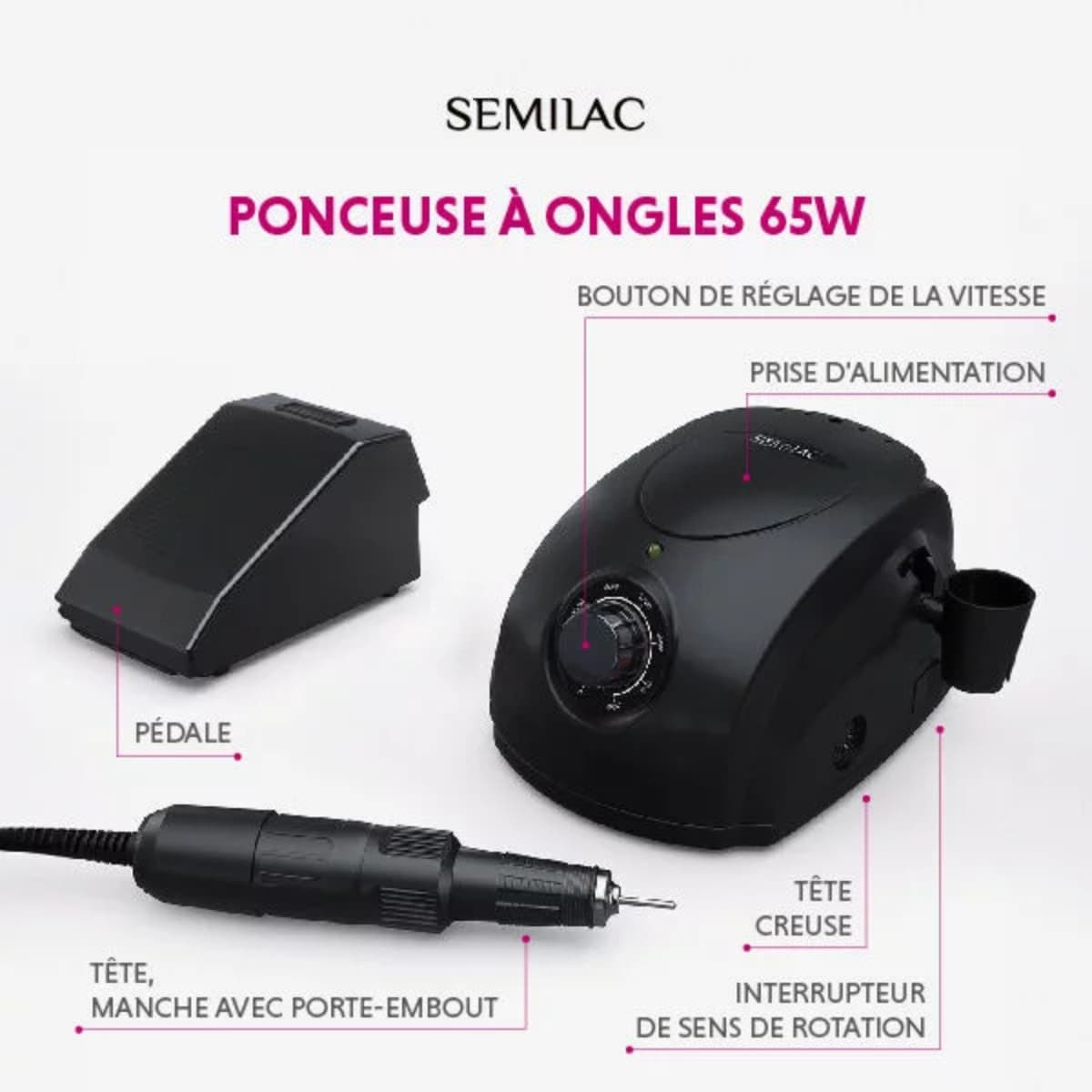 Semilac - Ponceuse à Ongles Professionnelle - 65W