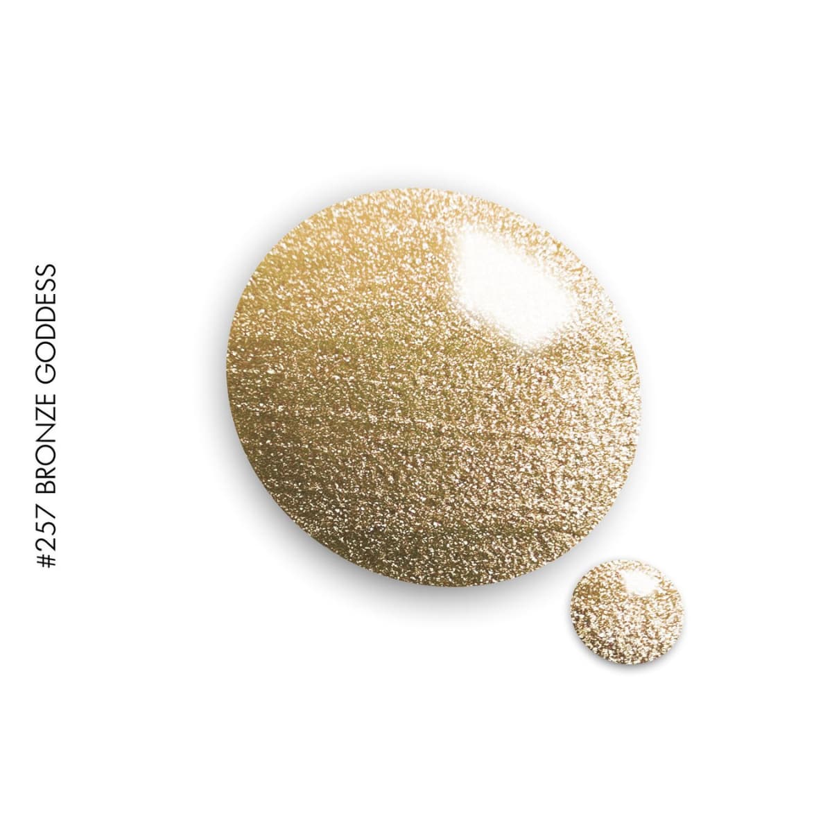 Swatch du Vernis semi-permanent bronze pailleté 257 Bronze Goddess de GEL.IT.UP.