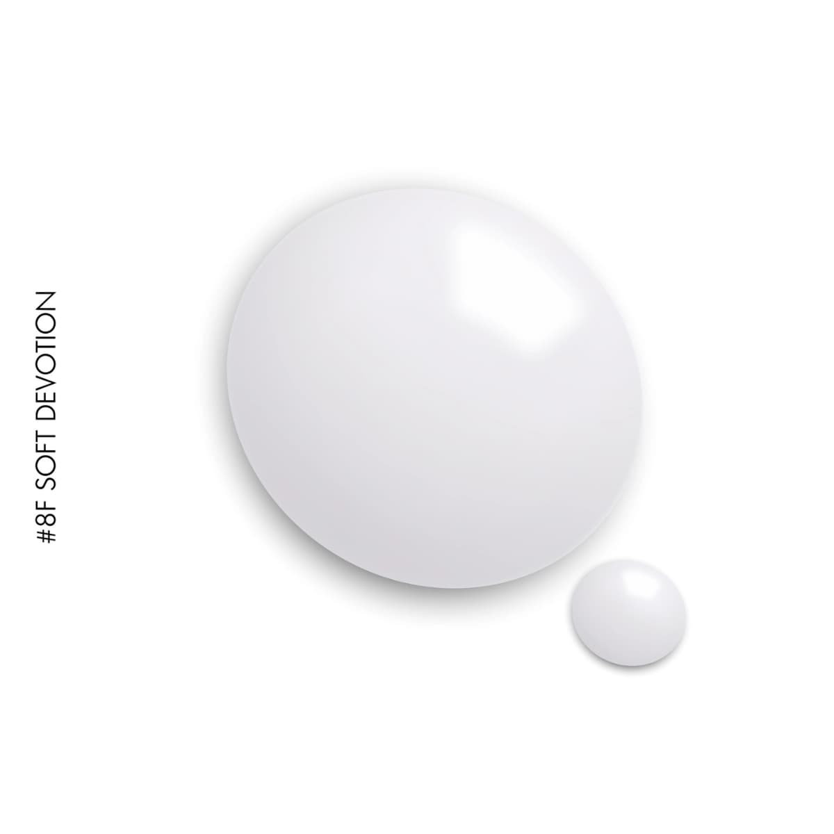 Swatch du Vernis semi-permanent 8F Soft Devotion de GEL.IT.UP, un blanc intense pour french manucure.
