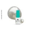 Flacon et swatch du GEL.IT.UP Top Coat Non-Wipe STF04 - Paillettes Dorées Intenses