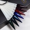 Collection Winter / Hiver de VERIN. Des vernis gel dans des nuances de violet, rouge, bleu et vert. Opaque en une couche. Sans HEMA