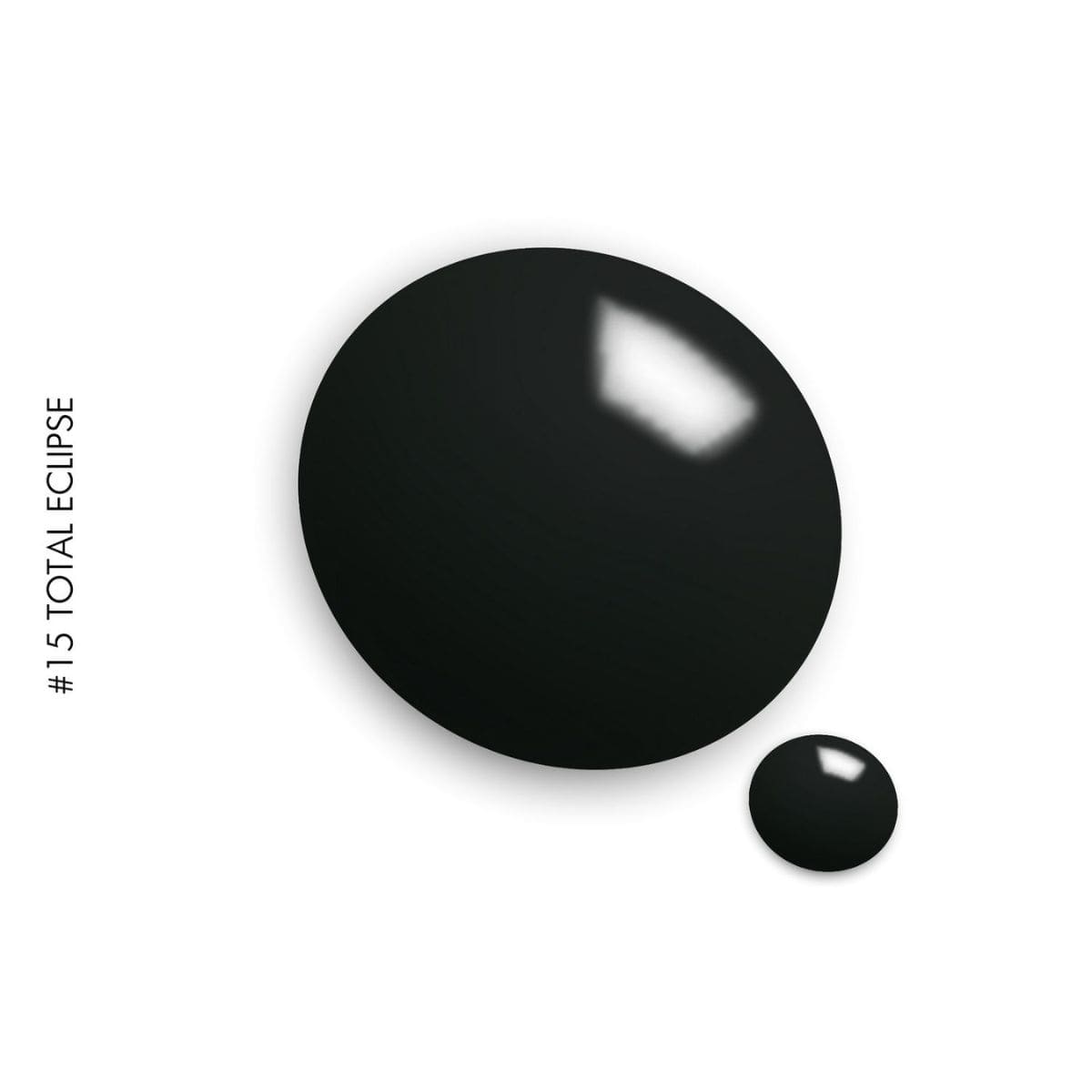 Nuancier en forme de goutte du Vernis semi-permanent 15 Total Eclipse – 11ml GEL.IT.UP, un noir absolu.