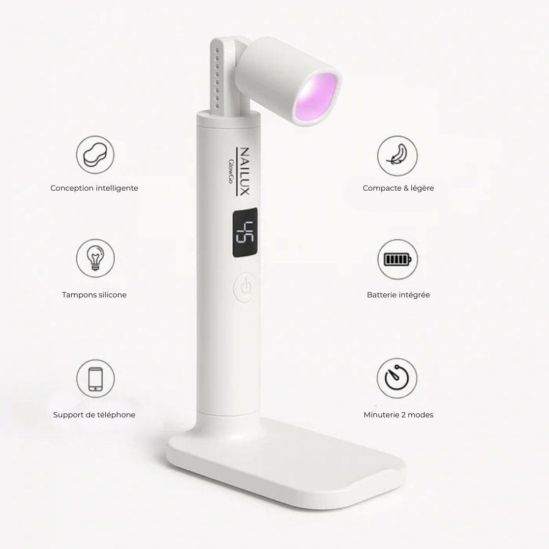 NAILUX GlowGo UV/LED Lampe Portative pour capsules américaines, popits et décorations d’ongles