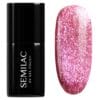 Flacon du Vernis semi-permanent Semilac - 795 Magnetic Raspberry, un rouge framboise avec des particules pour un effet cat-eye.