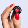 Flacon et nuancier du Vernis semi-permanent 796 Jelly Raspberry - Semilac. Un rouge avec une note de framboise semi-transparent.