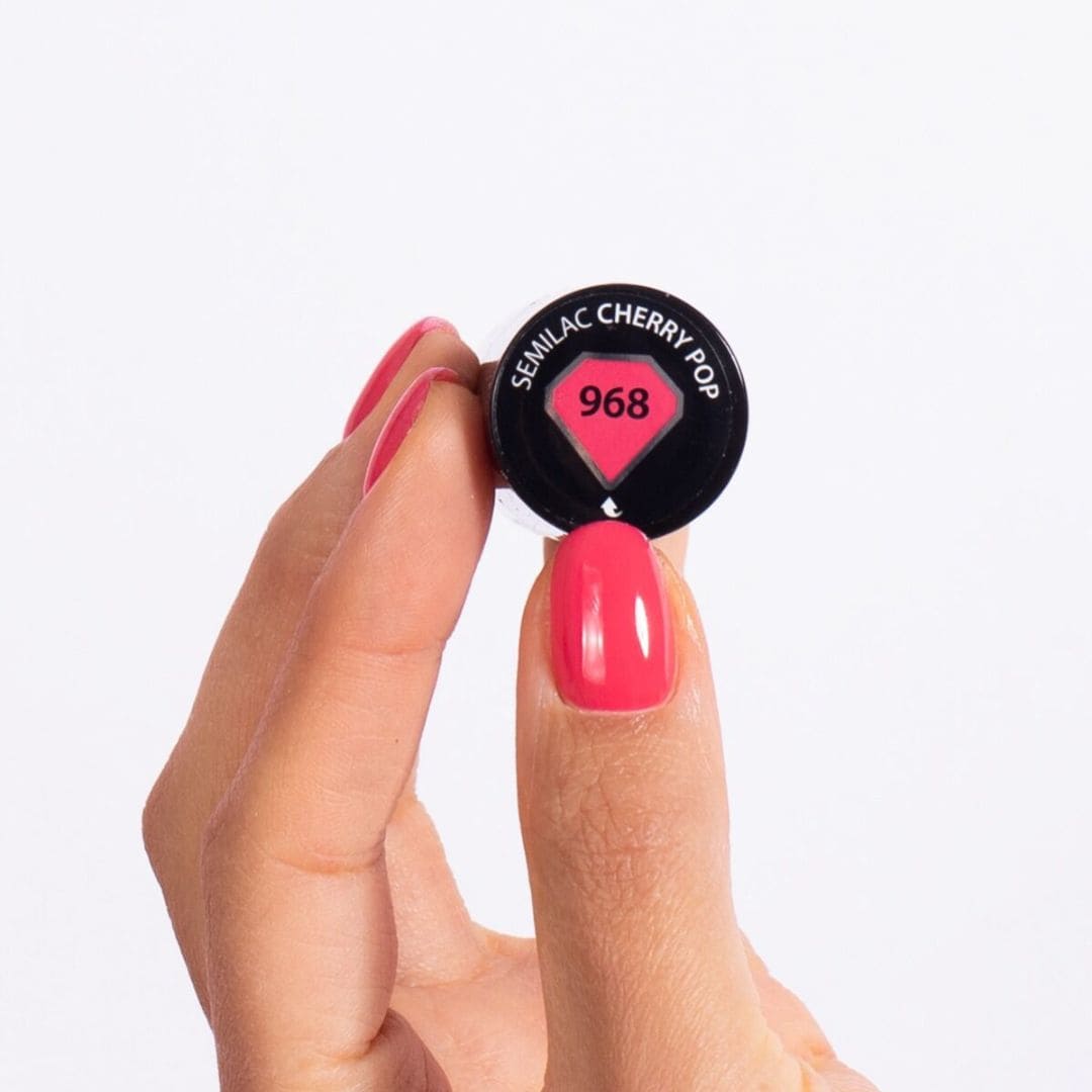 Semilac - Vernis semi-permanent 968 Cherry Pop - 7ml - VSP 968 Cherry Pop Rose Framboise opaque