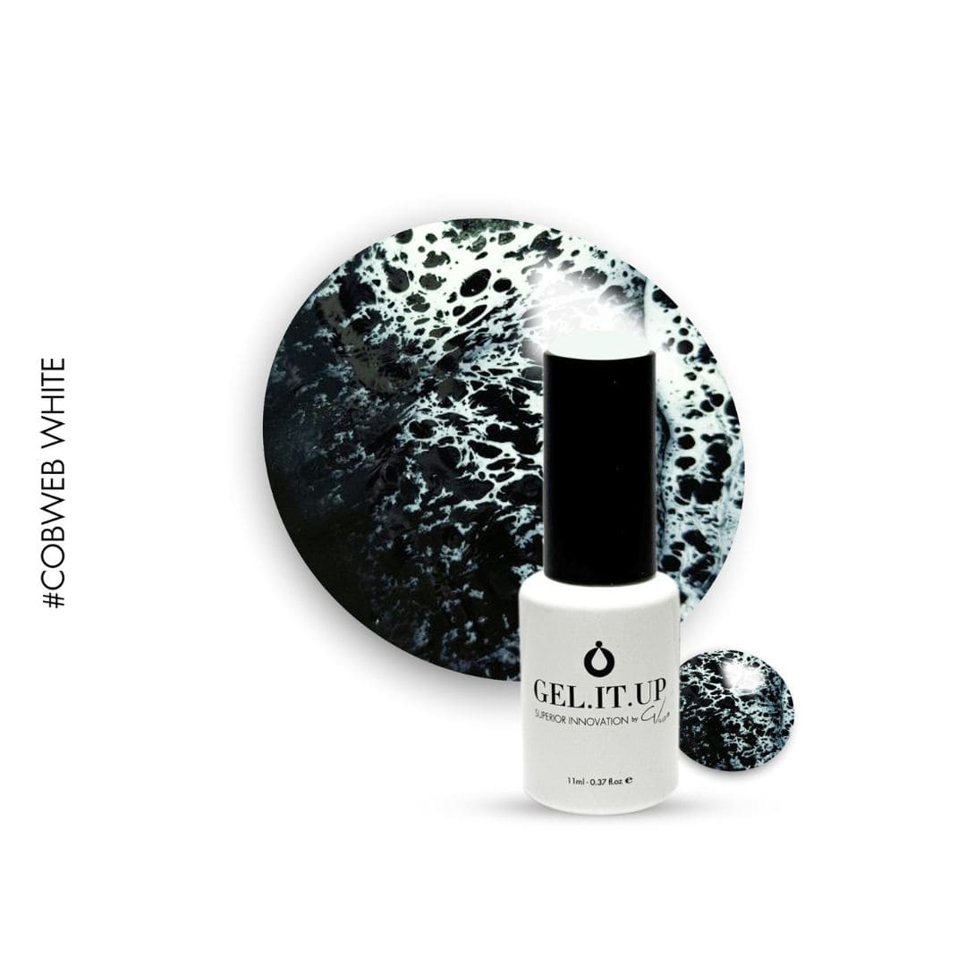 GEL.IT.UP - Cobweb White – 11 ml. Gel nail-art blanc effet toile d'araignée.
