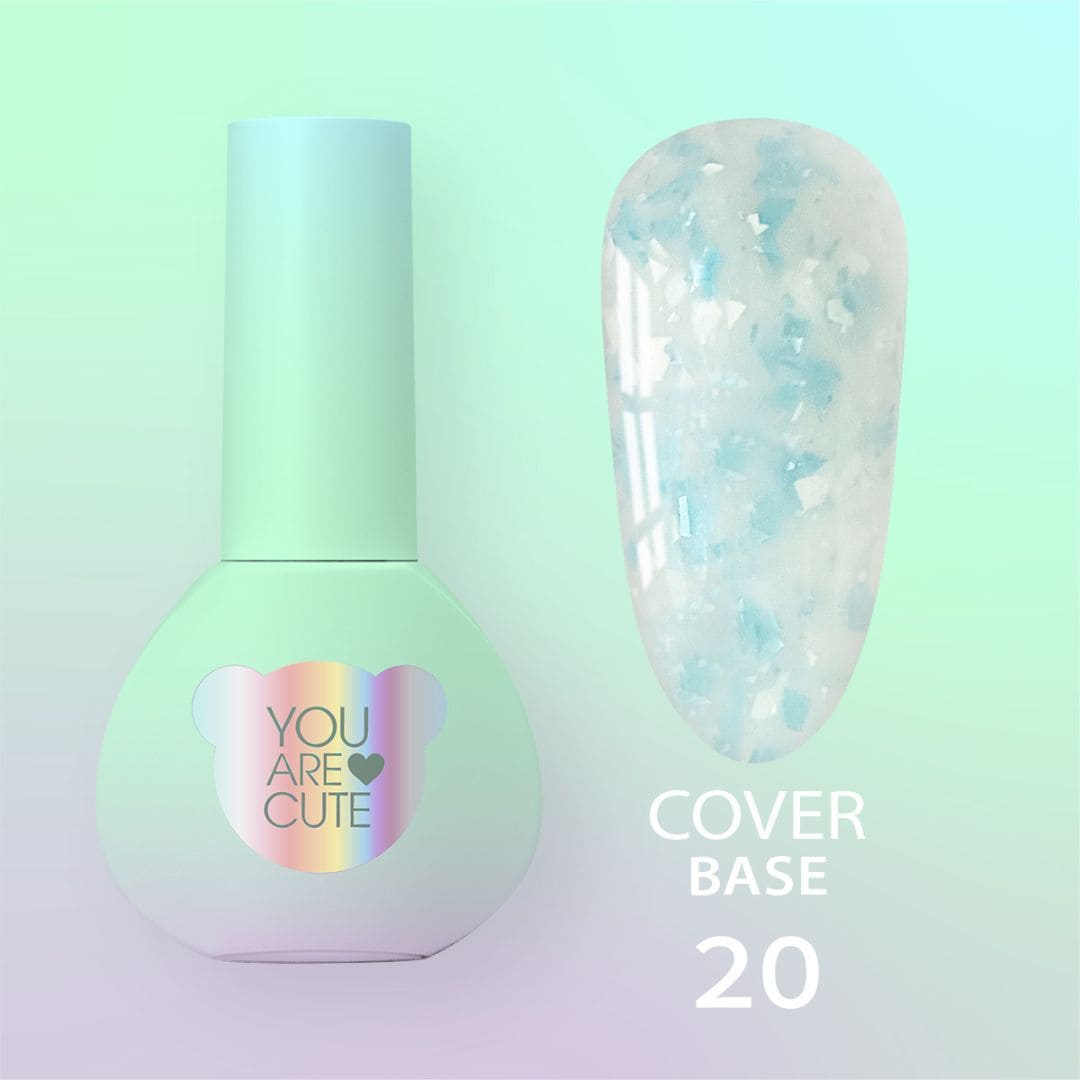 base cover blanche laiteuse à particules bleues You Are Cute nr20
