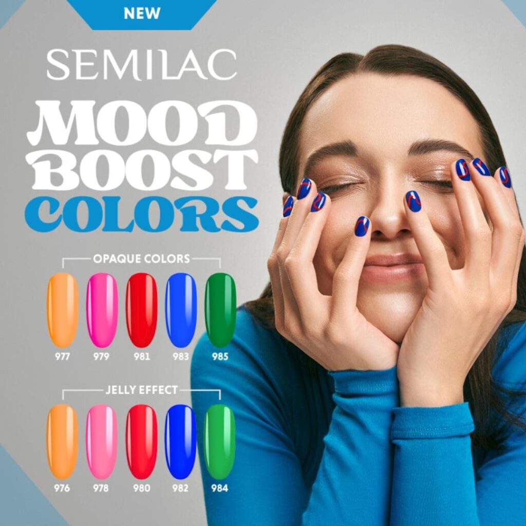 Vernis semi-permanents collection Mood Boost Colors - Summer / Eté 2026 de Semilac